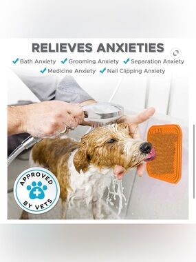 Calming Dog Bath Mat Pad - Orange - Pet Anxiety Relief